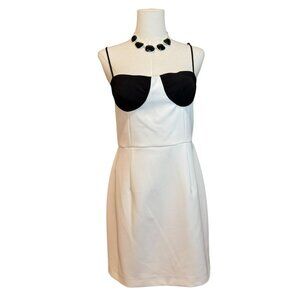 Gianni Bini Sheath Mini Dress Bodycon 4 Spaghetti Straps White Black. Si…